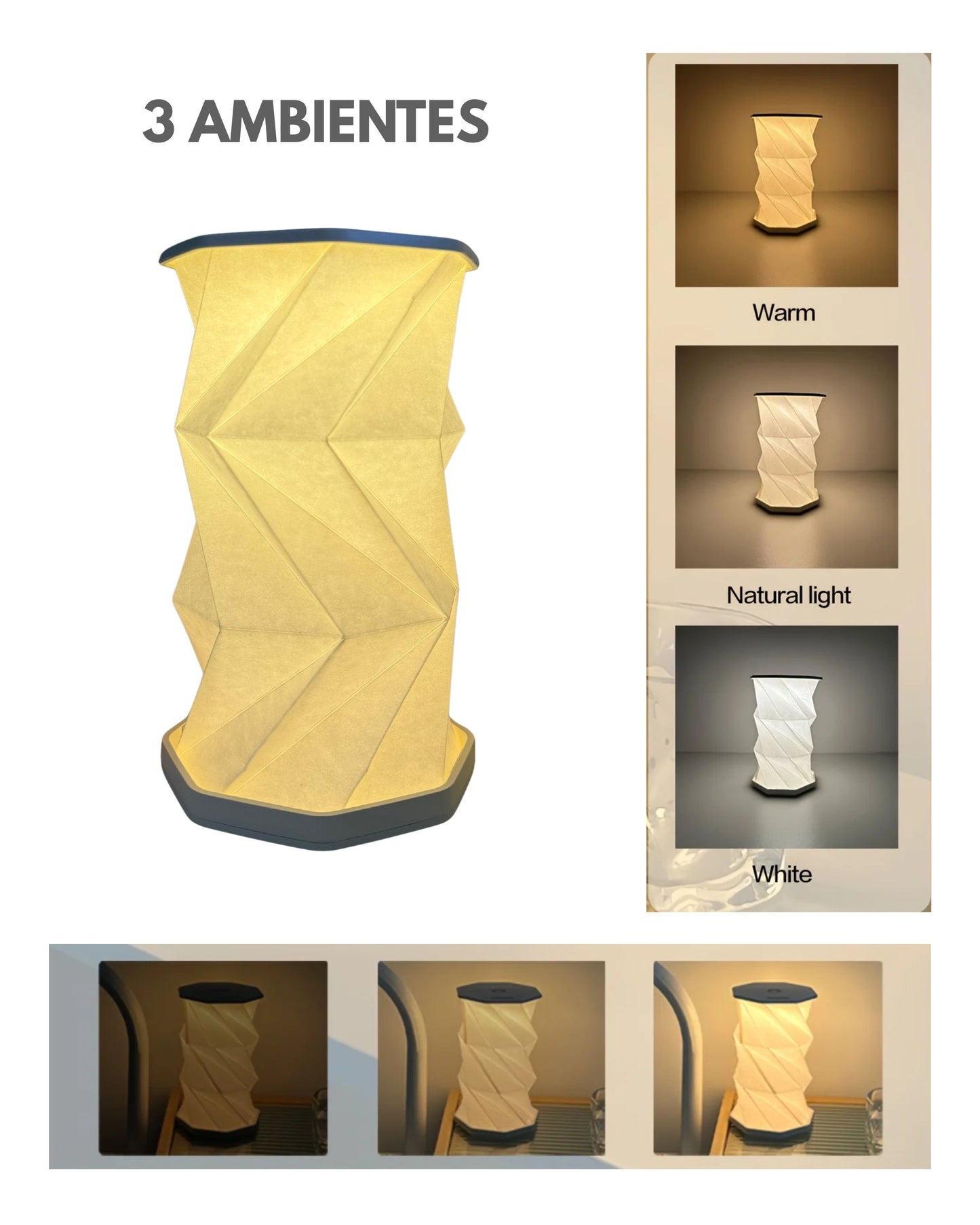 Zenya Lámpara Plegable Portátil Origami – Ilumina tu hogar y tus aventuras